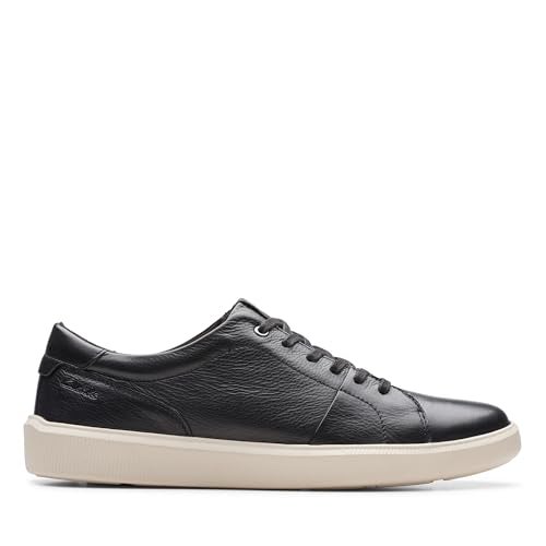 Clarks Men's Brodin Lace Sneaker, Black Leather, 7 - Image 2