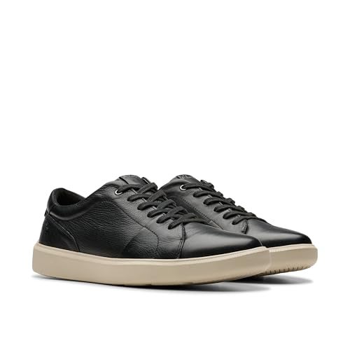 Clarks Men's Brodin Lace Sneaker, Black Leather, 7 - Image 5