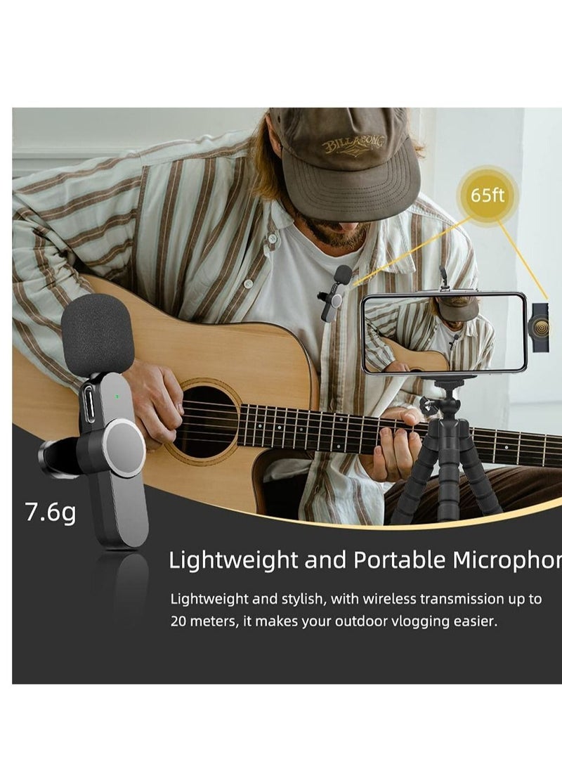 Wireless Plug-and-Play Clip-on Lapel Microphone Black - Image 4