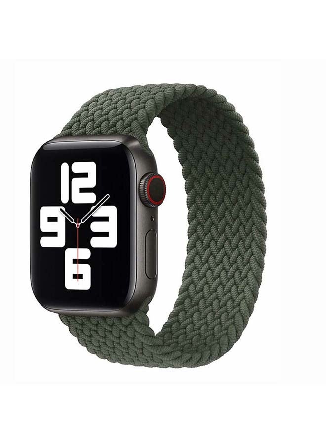 Perfii Braided Solo Band for Apple Watch Series 1/2/3/4/5/6/SE 44/42mm Inverness Green - Image 2