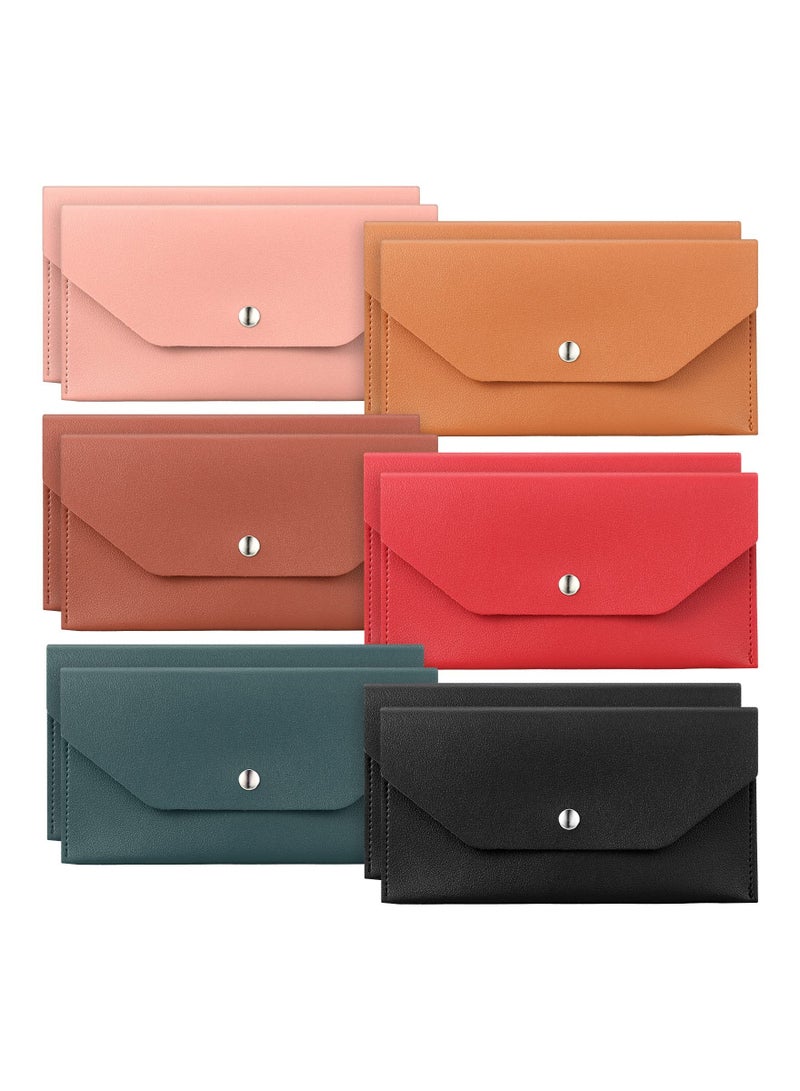6 Pack PU Leather Cash Envelopes - Reusable Budgeting Wallets for Organizing Money, Perfect for Gifts, Weddings, Graduations, Birthdays, and Holidays for Women and Girls.  - Image 1