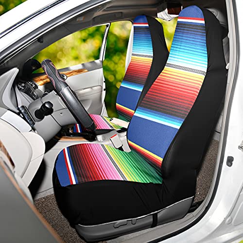 xigua 2 Pack Car Seat Covers Mexican Serape Blanket Stripes Non Slip Automotive Front Seats Cover Protector Decoration Fit for Universal Auto Cars Van Truck SUV - Image 5