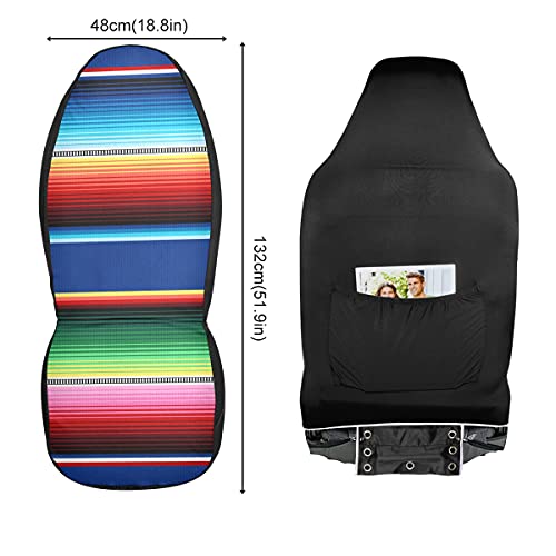 xigua 2 Pack Car Seat Covers Mexican Serape Blanket Stripes Non Slip Automotive Front Seats Cover Protector Decoration Fit for Universal Auto Cars Van Truck SUV - Image 3