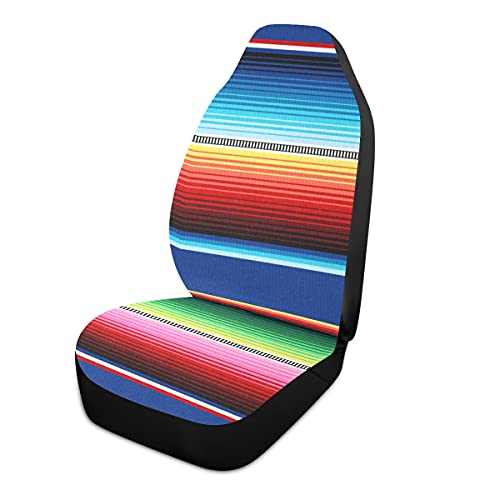 xigua 2 Pack Car Seat Covers Mexican Serape Blanket Stripes Non Slip Automotive Front Seats Cover Protector Decoration Fit for Universal Auto Cars Van Truck SUV - Image 2