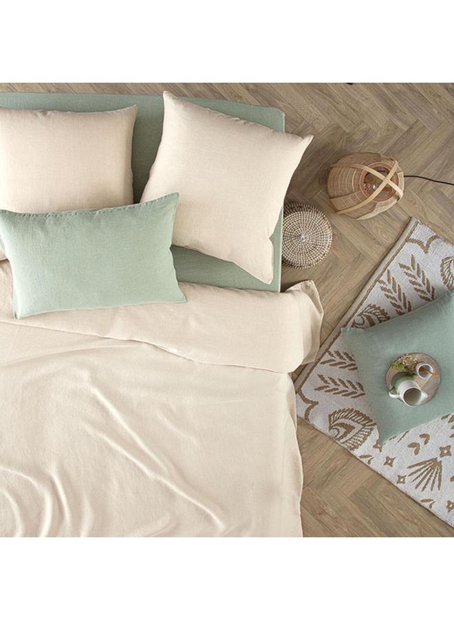 atmosphera Linah Washed Linen Square Pillow Case Beige 65 X 65Cm 185299D - Image 1