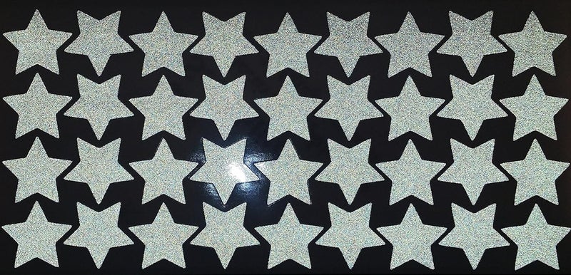 LiteMark Reflective White 1 Inch Stars Sticker Decals for Helmets, Bicycles, Strollers, Wheelchairs and More - Pack of 36 - Image 3