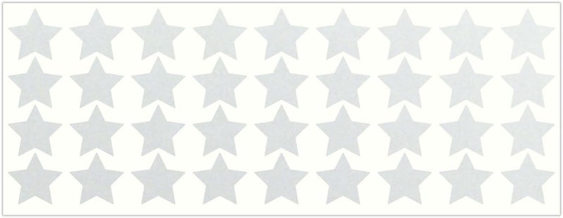 LiteMark Reflective White 1 Inch Stars Sticker Decals for Helmets, Bicycles, Strollers, Wheelchairs and More - Pack of 36 - Image 1