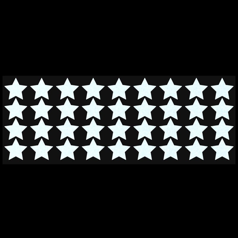 LiteMark Reflective White 1 Inch Stars Sticker Decals for Helmets, Bicycles, Strollers, Wheelchairs and More - Pack of 36 - Image 2