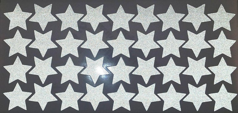 LiteMark Reflective White 1 Inch Stars Sticker Decals for Helmets, Bicycles, Strollers, Wheelchairs and More - Pack of 36 - Image 4