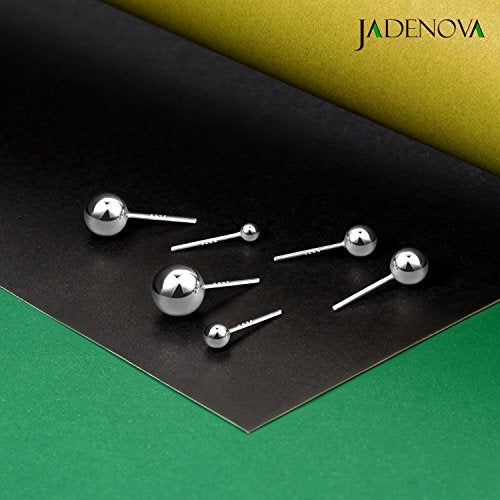 JADENOVA 925 Sterling Silver Earrings Silver Studs Ball Earrings for Women (6mm, 1 Pair) - Image 5