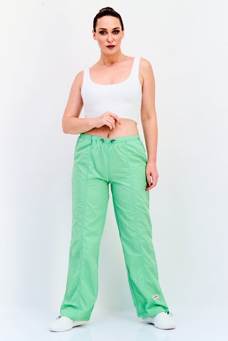 The Giving Movement Women Regular Fit Brand Logo Track Pants, Light Green - Image 2