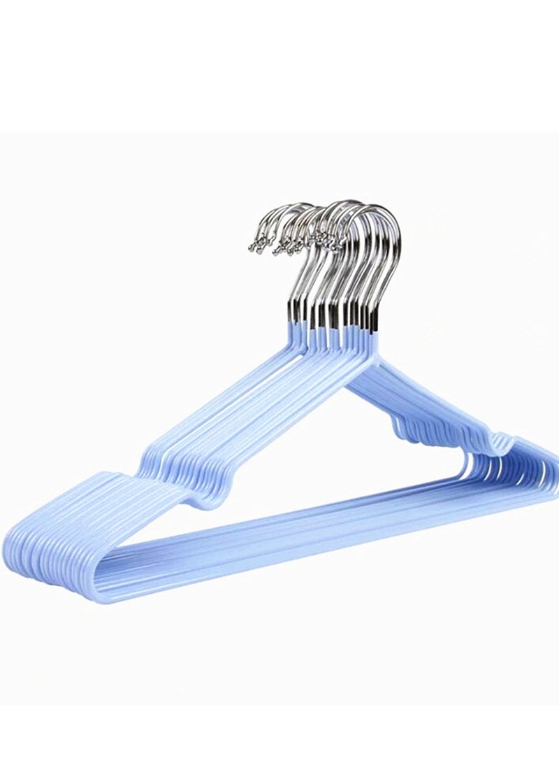 10pcs Metal Anti Slip Clothes Hanger Clothes Drying Hanger Blue  - Image 1