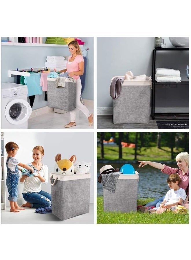 Homify Large Laundry Basket Waterproof, Freestanding Laundry Hamper 65L, Foldable Laundry Bin with Handles and Brackets, Collapsible Dirty Clothes Basket for Clothes Toys Storage - Image 2