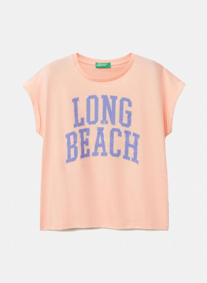 بينيتون تي شيرت Boxy Fit بريق بطبعة - Image 4