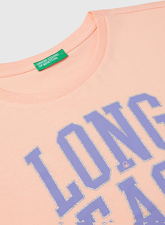 بينيتون تي شيرت Boxy Fit بريق بطبعة - Image 3