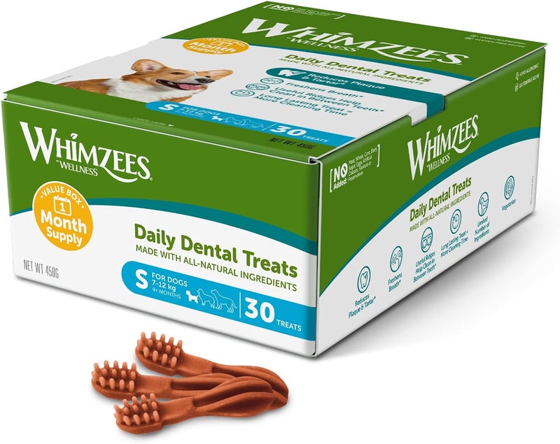 WHIMZEES By Wellness Toothbrush Small Dog Chew Sticks for Dental Care, Small, Pack of 30 (Monthly Pack) No Sugar Added, Grain-Free, Natural, Low Fat - Image 2