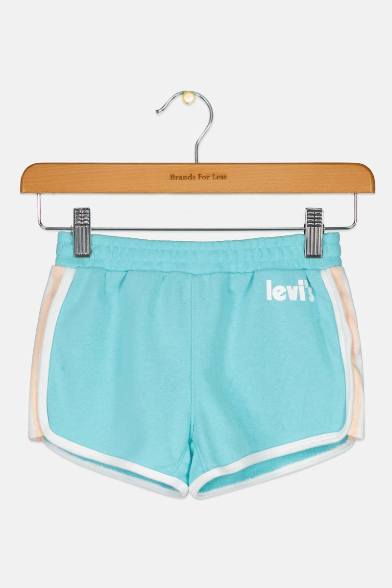 Levi's Kids Girl Brand Logo Knit Shorts, Light Blue - Image 2