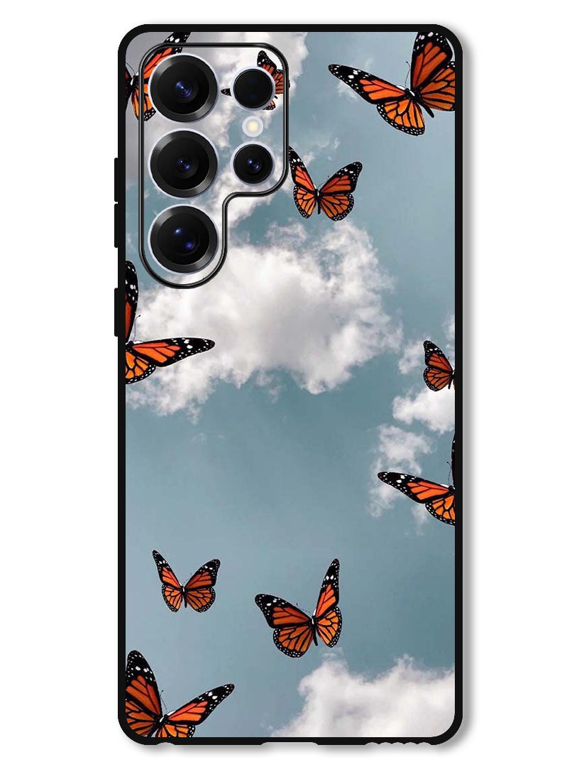 Theodor Protective Case Anti Scratch Shock Proof Bumper Cover For Samsung Galaxy S25 Ultra Butterfies - Image 1