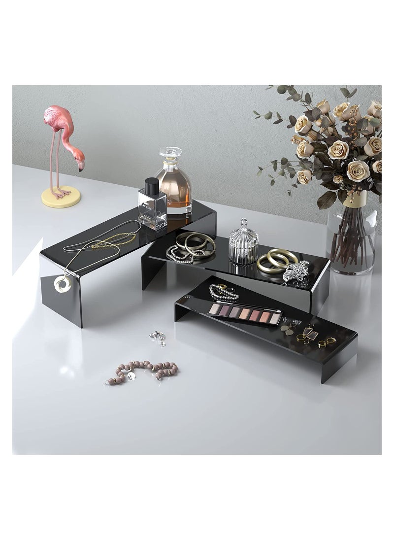 Eworld 6 Pack Black Acrylic Display Riser for jewelry and Decorative stuff  - Image 4