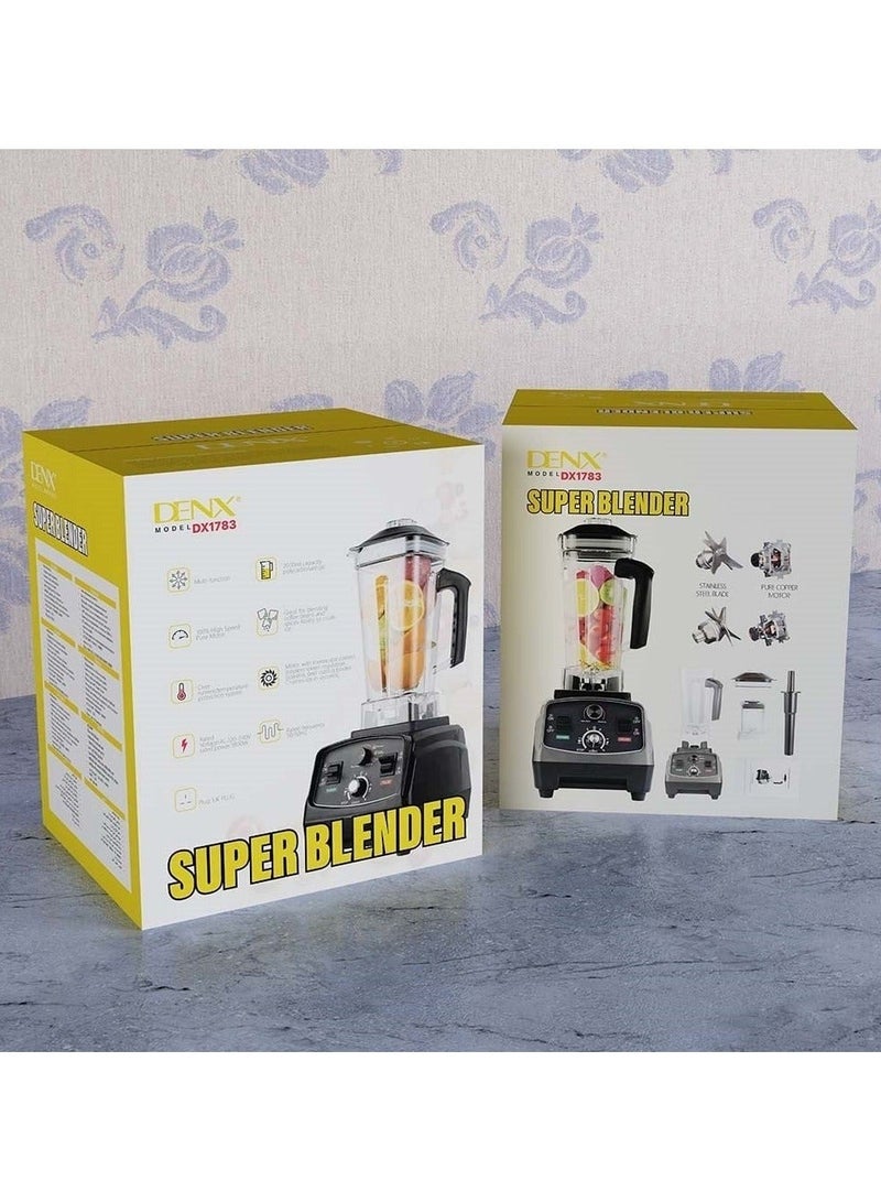 Denx Electric Blender With Inox Blades And Sharp Stainless Steel Blades Suitable For Mixing Fruits. Distinctive And Durable Design, Powerful Motor And High-Performance Blender - From Denx - Image 3