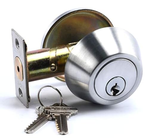 LYNN HARDWARE Heavy Duty Designer Commercial Deadbolt (Single Cylinder Lock, Satin Chrome, 26D) Non-Handed, Grade 2 Industrial - UL 3 Hour Fire Rated & ADA Compliant | Wood or Metal Doors - Image 1