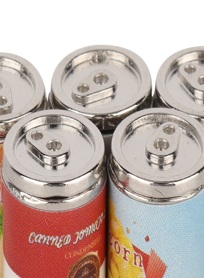Entatial Miniature Drink Bottles, Alloy 5Pcs Dollhouse Drinks Models Exquisite for Doll House for Children(Simulation Food 5 cans Canned Fruit) - Image 3