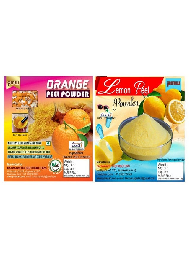 PMW - Lemon Peel Powder & Orange Peel Powder - For Skin Fairness - Combo Pack - (100 Grams + 100 Grams) - Image 1