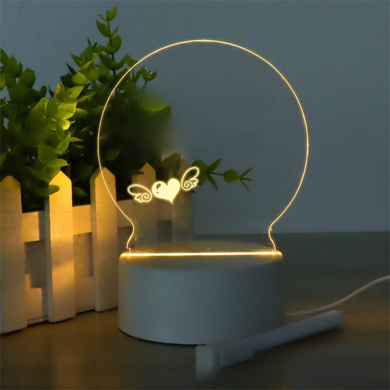 Writable Memo Board Lamp USB colorful touch Style + wiping cloth + pen