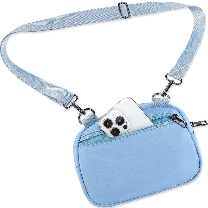 MAXTOP Small Crossbody Bags for Women with Detachable Strap Cross Body Bag Fanny Pack Cell Phone Purse for Travel Walking Cycling(Blue) - Image 1