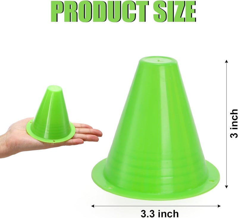 Bekith 120 Pack Indoor Outdoor Agility Mini Sports Cones, 3 Inch Training Marker Cones for Kids, Plastic Traffic Cones for Roller Skating and Skate Practice, 6 Assorted Colors - Image 2
