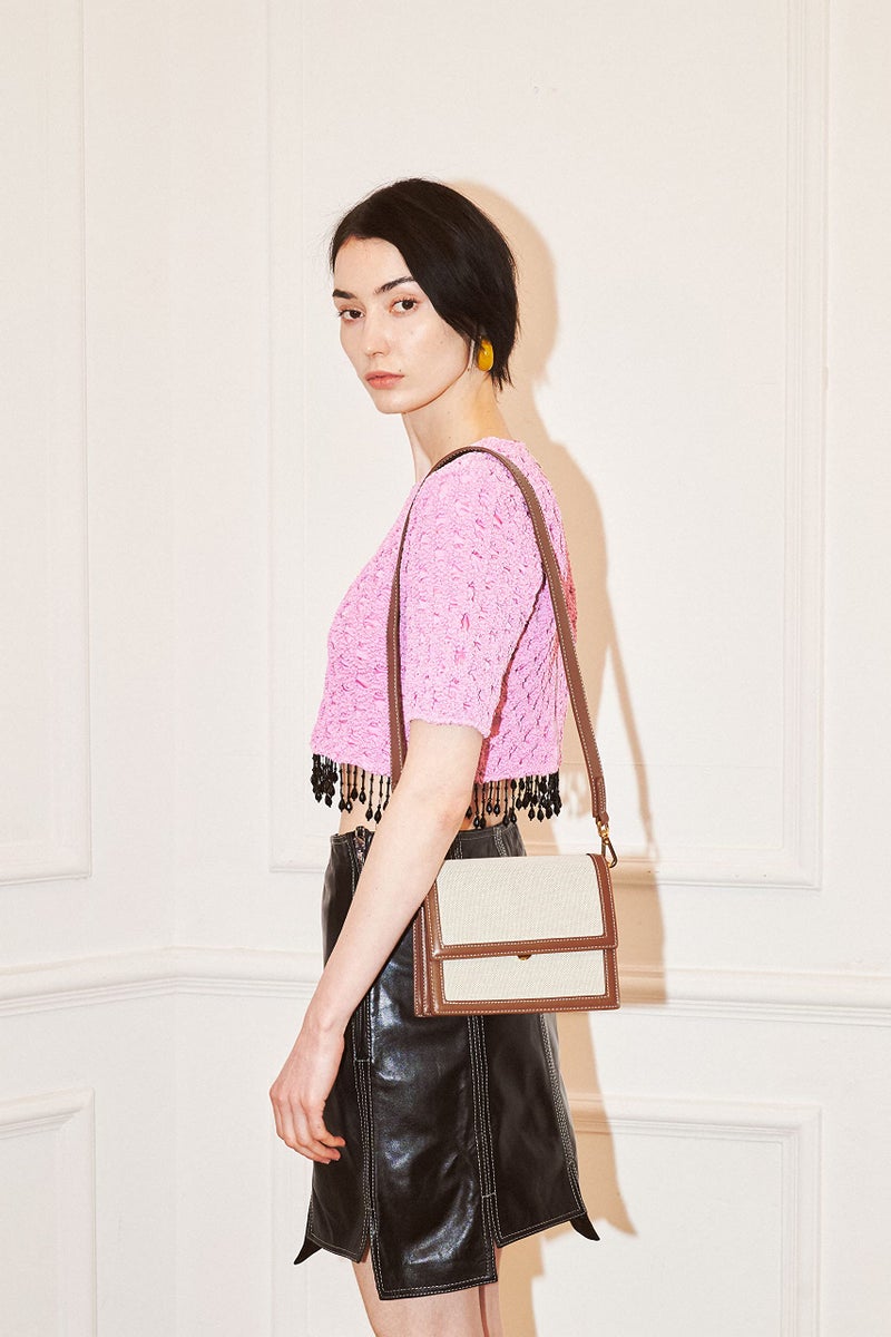 JW PEI Women's Mini Flap Crossbody - Beige Canvas - Image 2