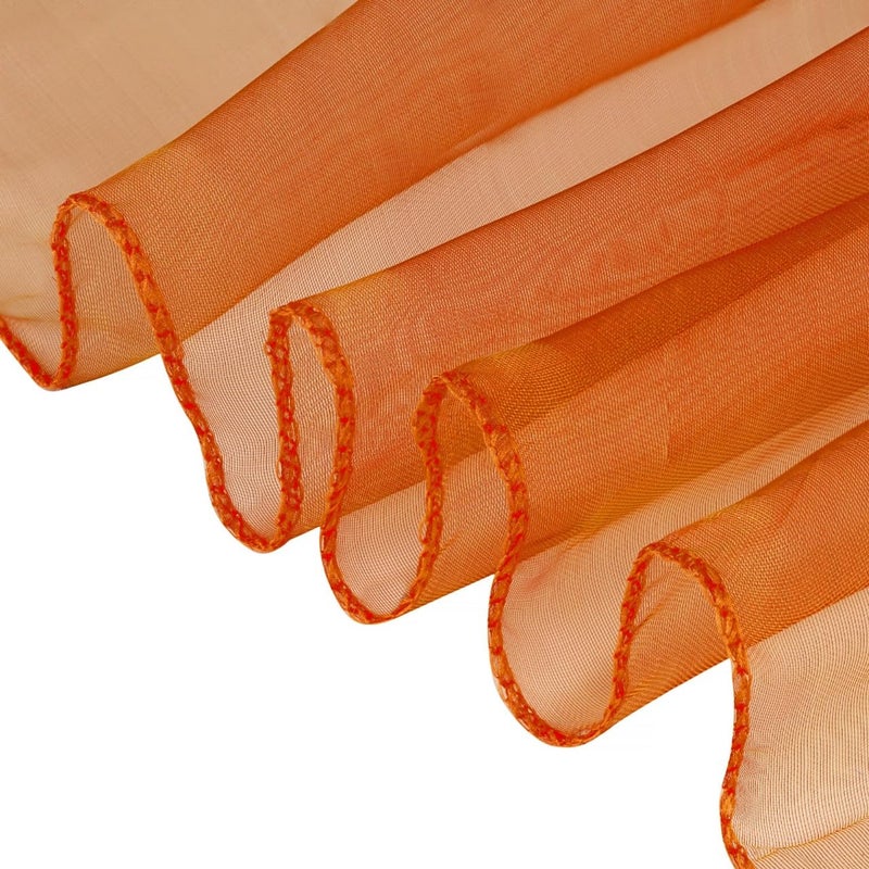 SARVAM FASHION SARVAM FASHION Elegant Organza Chair Sashes Sheer Fabric Sashes for Weddings  Parties  and Special Events - (Pack of 10 Pieces  Orange) - Image 3