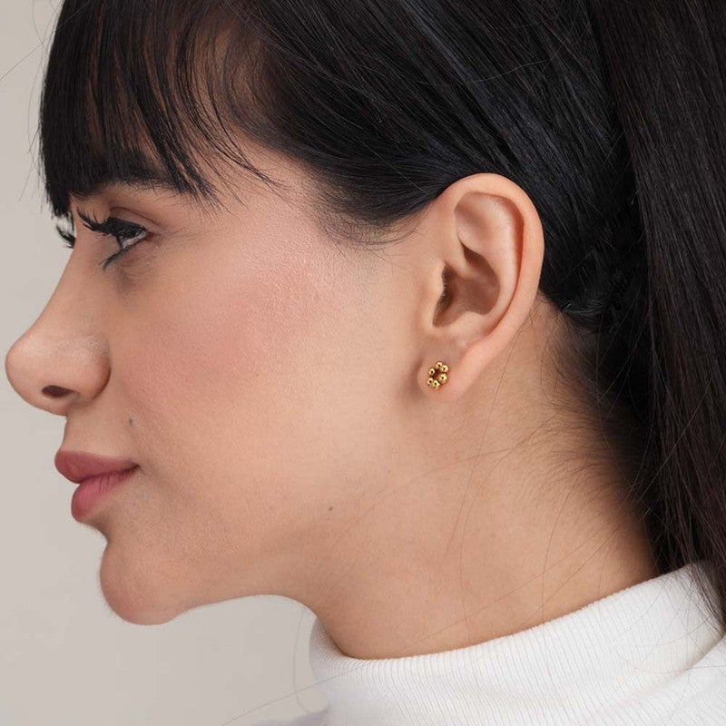 PALMONAS 18k Gold Tone Plated Classic Chic Stud Earrings
 for Women - Image 4