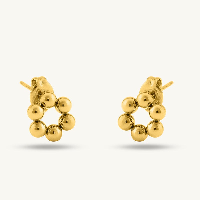 PALMONAS 18k Gold Tone Plated Classic Chic Stud Earrings
 for Women - Image 1