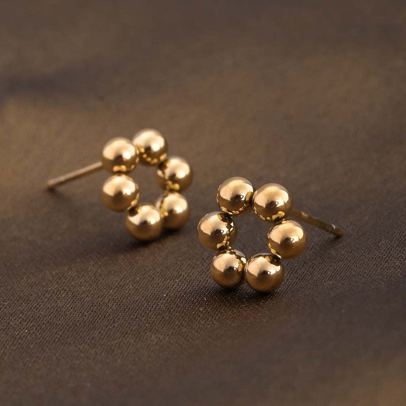 PALMONAS 18k Gold Tone Plated Classic Chic Stud Earrings
 for Women - Image 2