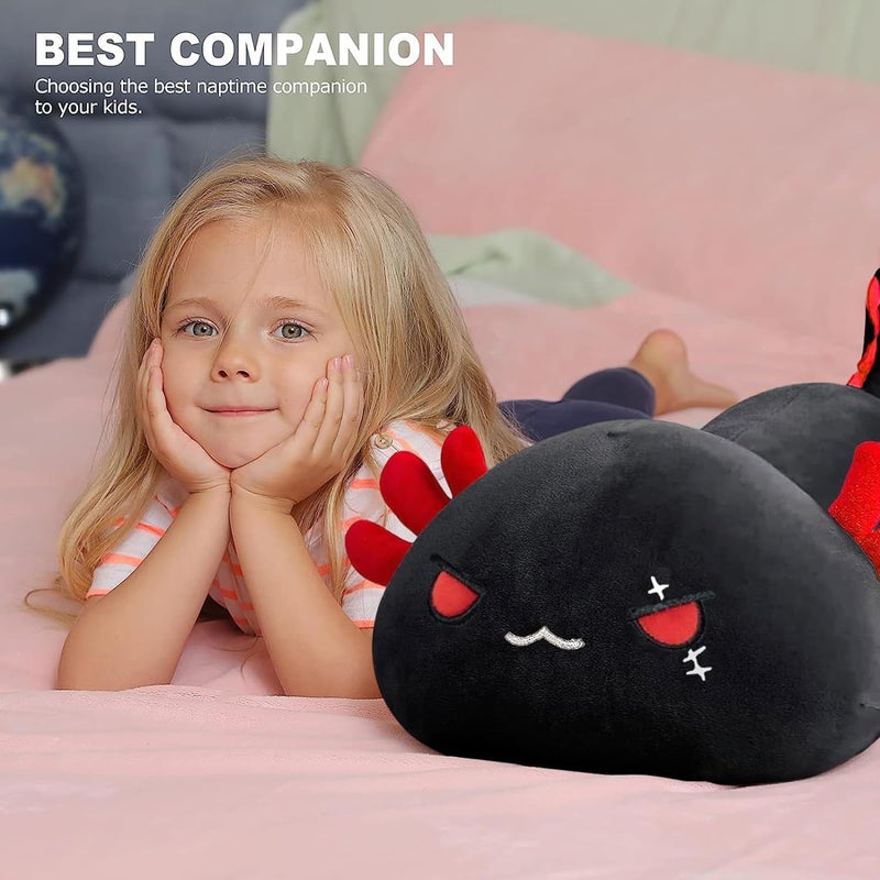 Onsoyours Cute Axolotl Plush, Soft Stuffed Animal Salamander Plush Pillow, Kawaii Plushie Toy for Kids (Black Axolotl A, 13") - Image 5