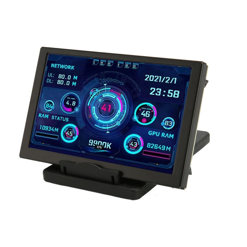 Geekteches PC Computer Temp Monitor 5 Inch IPS USB Mini Screen - CPU GPU RAM HDD Temperature Display with Visual Theme Editor for PC Sensor Panel - Image 3