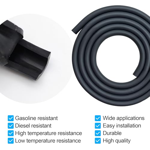 YGQ 1/4 ID Fuel Gas Line Hose fit for Briggs & Stratton Craftsman MTD Kawasaki Kohler Small Engines Generator Powersports w/ 20 Clamps Rubber Black 8 Feet - Image 3