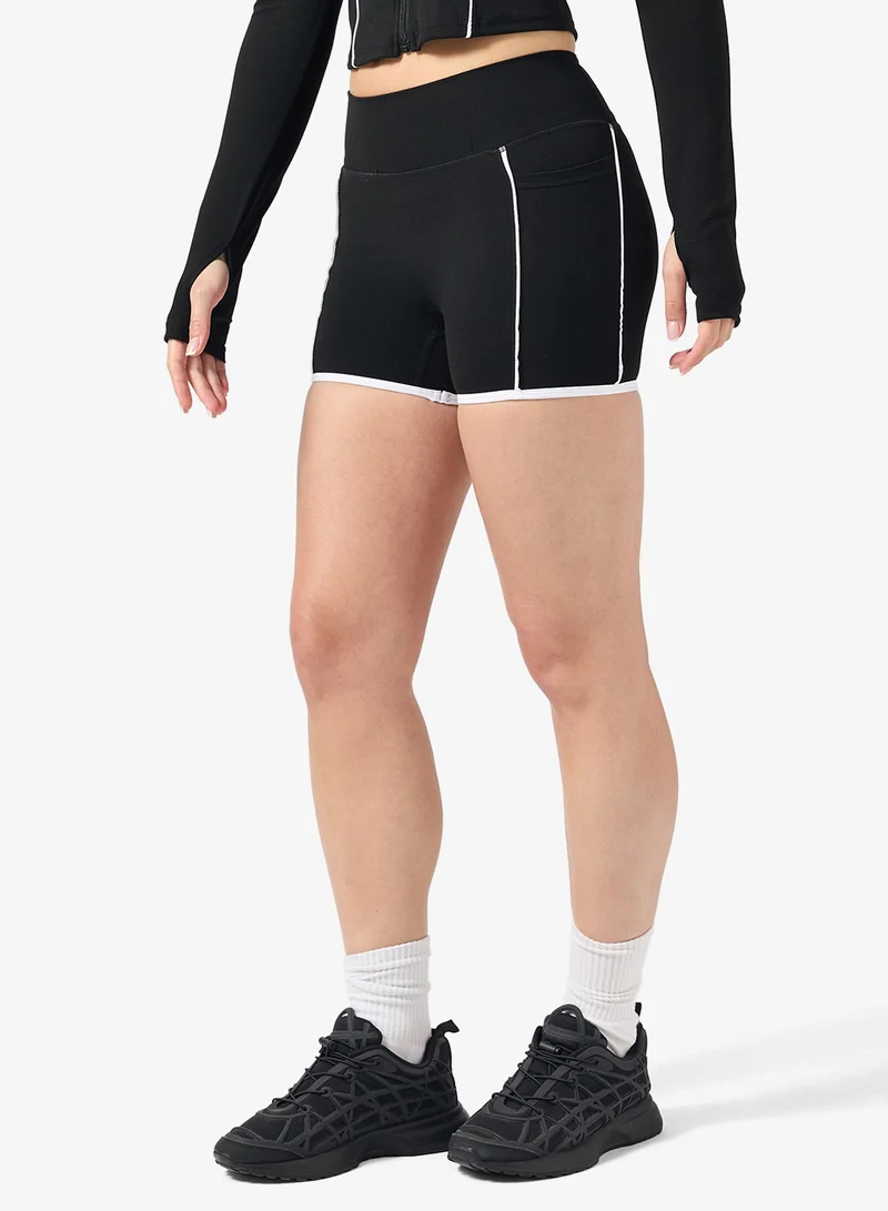 FRWD  Contrast Trim Detail Sculpting Zip Up Top & Short Set for Women | Best Price UAE