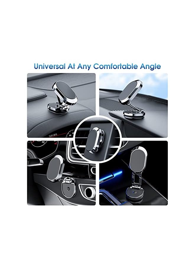 PROMASS Magnetic Phone Holder for Car, Alloy Folding Magnetic Car Phone Holder Car Magnetic Phone Mount 360° Rotation Magnetic Cell Phone Holder Dashboard Car Mount Fit for All Phone - Image 2