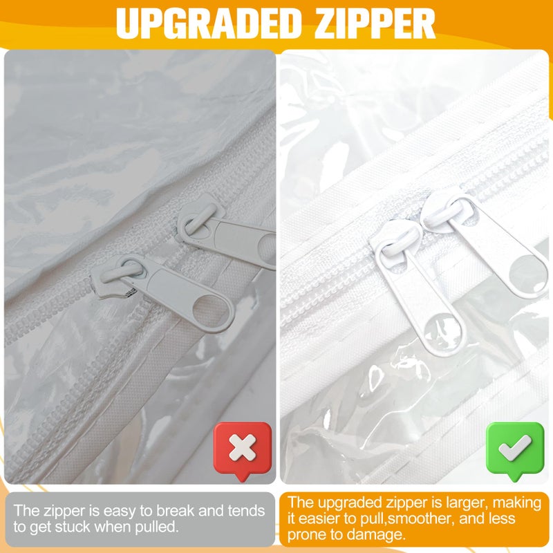 Kikerike Plastic Storage Bags with Easy-Glide Zipper, Pack of 6, Durable Clear Vinyl Zippered Storage Bags for Clothes Sweaters Comforters Blankets Sheets Bedding (15.7 x 13.8 x 3.9 Inch) - Image 4