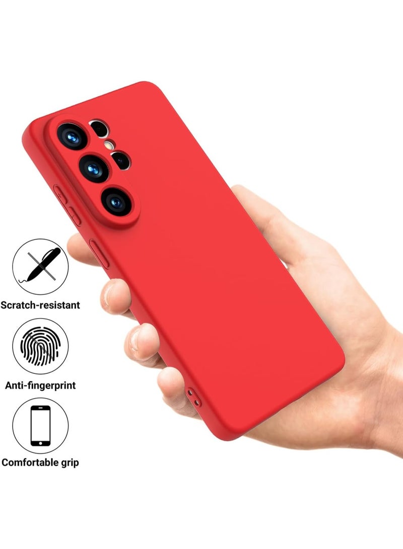 For Samsung Galaxy S26 Ultra 5G Case Slim Liquid Silicone Protective Cover Red - Image 5