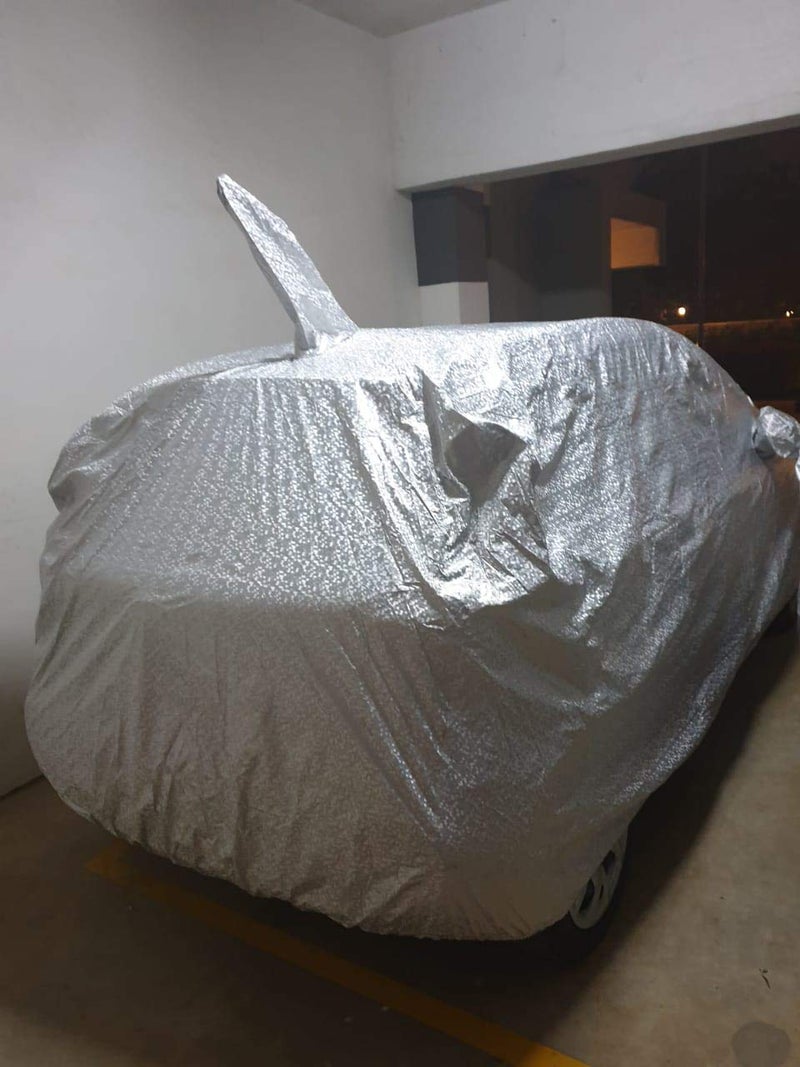 The Autostory Waterproof Car Body Cover Compatible with Maruti Suzuki Wagonr/Wagon r (2019 to 2021) with Mirror Pockets (Shinning Silver) - Image 3