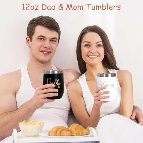 Suhctuptx New Mom Gifts for Women, Luxury Pregnancy Gifts for New Parents Gender Reveal Gifts Baby Gift Sets with Mom and Dad Tumbler Baby Essentials for First Time Moms, Expecting Parents to Be, Baby Shower… - Image 3