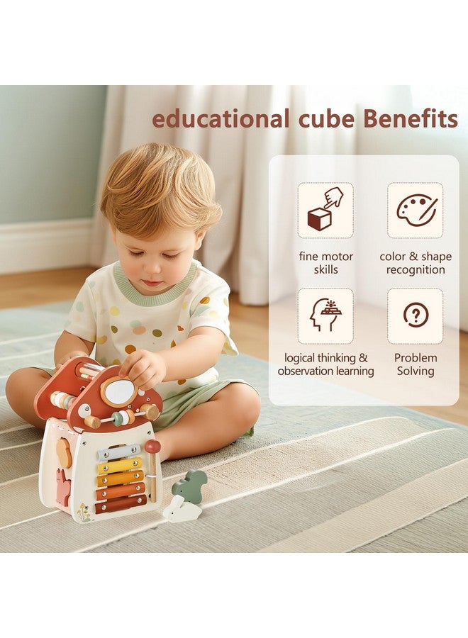 ibwaae 8 in 1 Wooden Activity Cube Toys for Baby Travel Sensory Toys for Toddlers 1-3 Multipurpose Educational Learning Toys for Toddlers Shape Sorter Montessori Toys for 1 2 Year Old First Birthday Gift - Image 3
