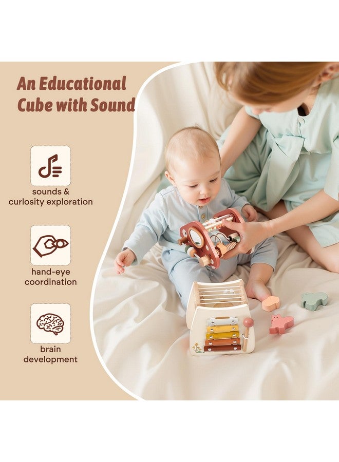ibwaae 8 in 1 Wooden Activity Cube Toys for Baby Travel Sensory Toys for Toddlers 1-3 Multipurpose Educational Learning Toys for Toddlers Shape Sorter Montessori Toys for 1 2 Year Old First Birthday Gift - Image 4