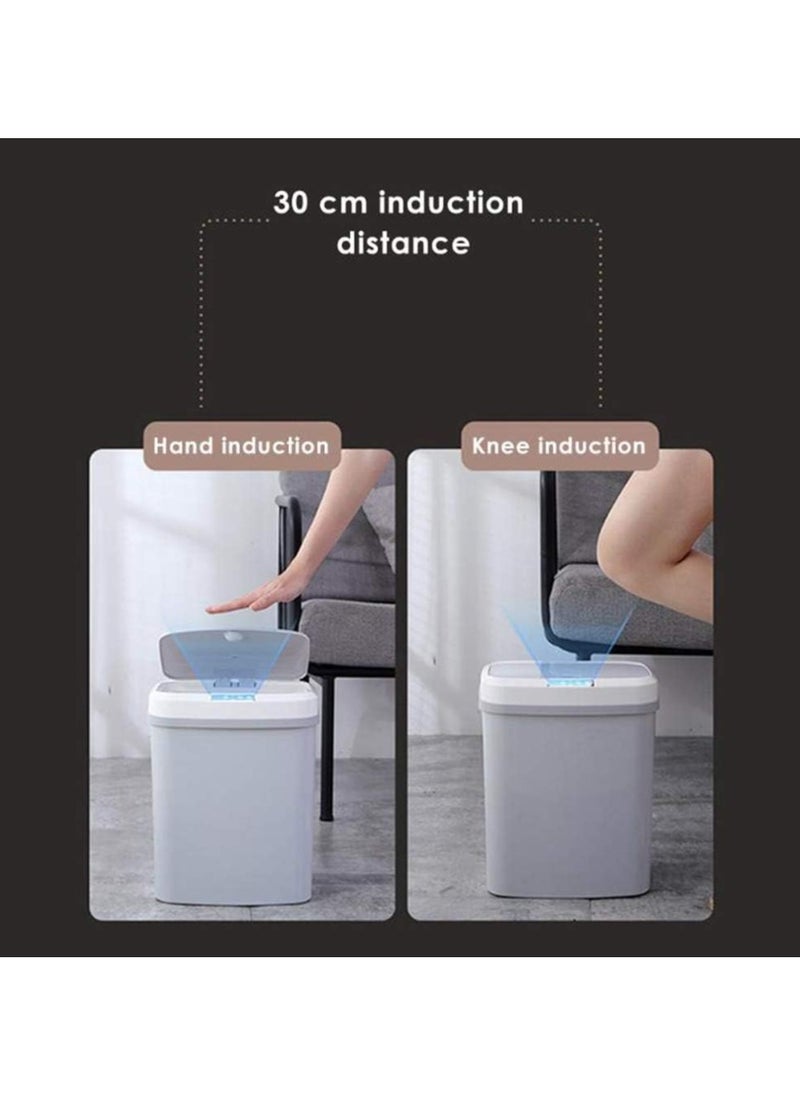 Beauenty Rechargeable Induction Trash Can, Home Kitchen Electric Smart USB Rechargeable 3D Stereo Induction Full-Scale Open Lid Trash Can 16L  - Image 4