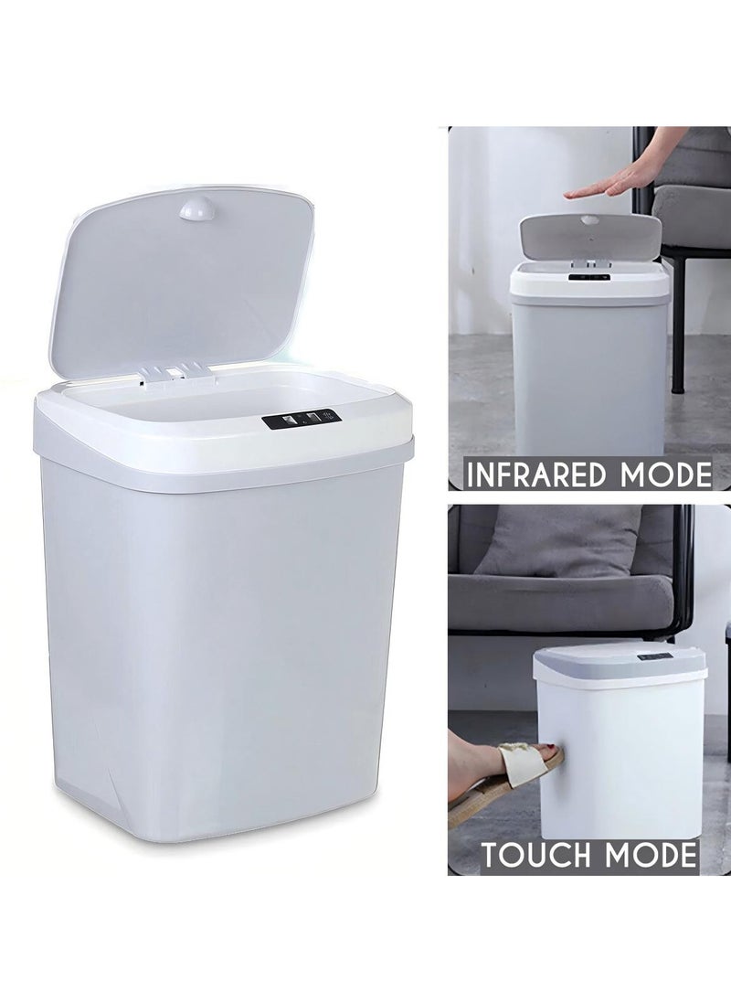 Beauenty Rechargeable Induction Trash Can, Home Kitchen Electric Smart USB Rechargeable 3D Stereo Induction Full-Scale Open Lid Trash Can 16L  - Image 3