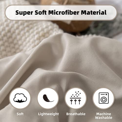 weigelia Full Size Comforter Set 7 Pieces Oatmeal Comforter Set Microfiber Comforters Full Size with Sheets Soft Fluffy Bedding Set with Sheets for All Season - Image 2