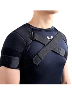 Double Shoulder Support Brace Strap Wrap Neoprene Protector Recovery for Men and Women Stability Adjustable Fit Sleeve L